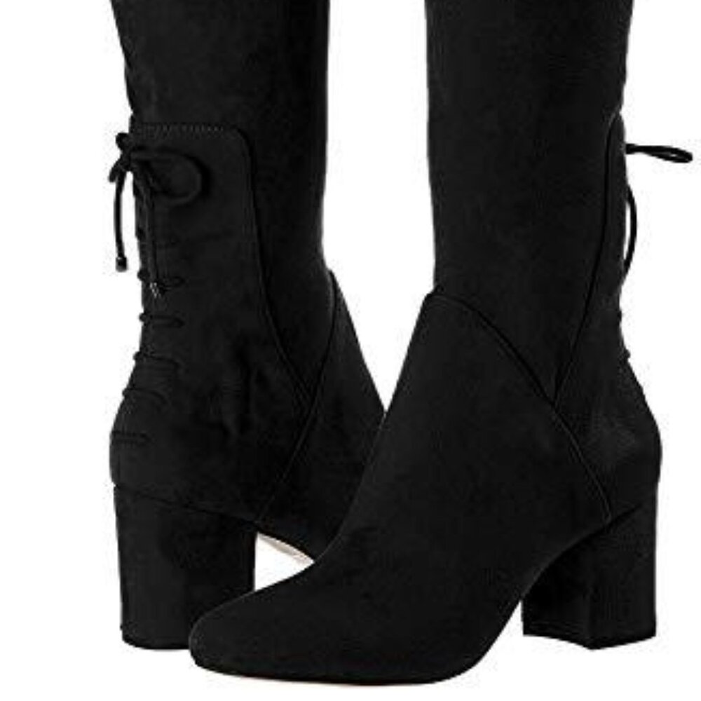 Aldo Adessi Knee High Black Heeled Boot | US Women's Size 7